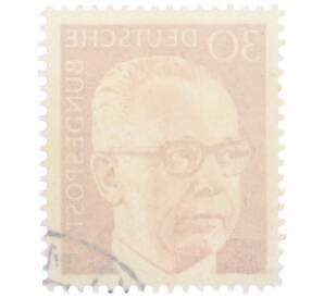 Почтовая марка 30 пфеннигов 1971 года Западная Германия (ФРГ) «Президент Густав Хайнеман» — Фото №2