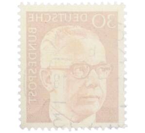 Почтовая марка 30 пфеннигов 1971 года Западная Германия (ФРГ) «Президент Густав Хайнеман» — Фото №2