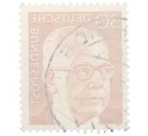 Почтовая марка 30 пфеннигов 1971 года Западная Германия (ФРГ) «Президент Густав Хайнеман» — Фото №2