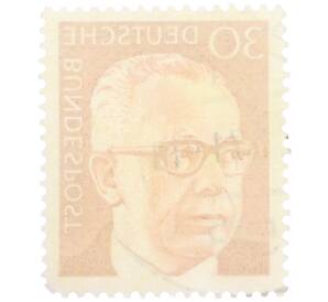 Почтовая марка 30 пфеннигов 1971 года Западная Германия (ФРГ) «Президент Густав Хайнеман» — Фото №2