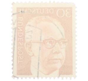 Почтовая марка 30 пфеннигов 1971 года Западная Германия (ФРГ) «Президент Густав Хайнеман» — Фото №2