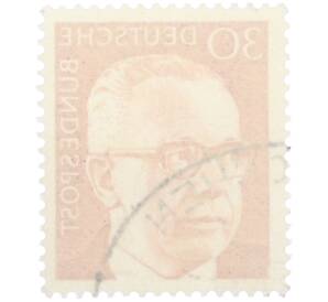 Почтовая марка 30 пфеннигов 1971 года Западная Германия (ФРГ) «Президент Густав Хайнеман» — Фото №2