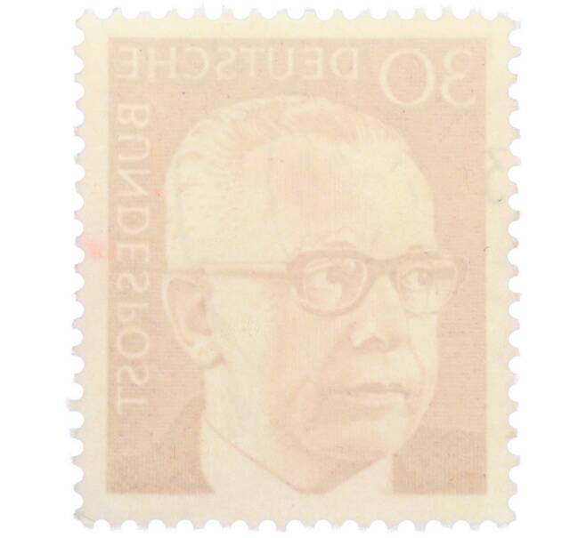 Почтовая марка 30 пфеннигов 1971 года Западная Германия (ФРГ) «Президент Густав Хайнеман» (Артикул: T11-37178) — Фото №2