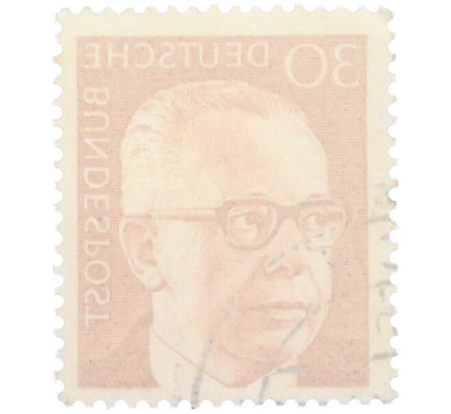 Почтовая марка 30 пфеннигов 1971 года Западная Германия (ФРГ) «Президент Густав Хайнеман» (Артикул: T11-37197) — Фото №2