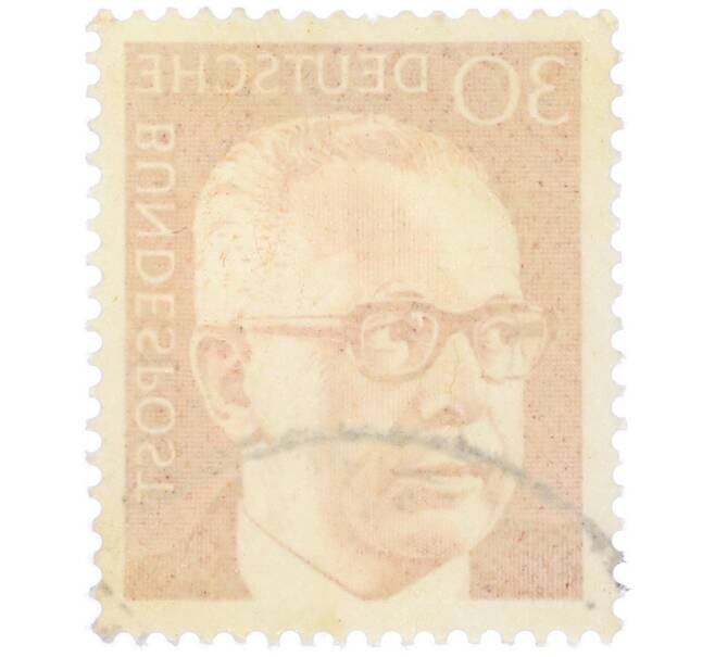 Почтовая марка 30 пфеннигов 1971 года Западная Германия (ФРГ) «Президент Густав Хайнеман» (Артикул: T11-37199) — Фото №2