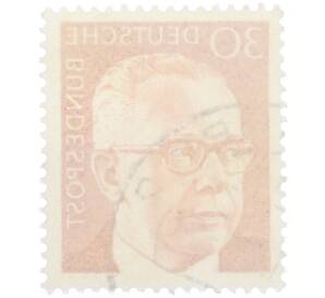 Почтовая марка 30 пфеннигов 1971 года Западная Германия (ФРГ) «Президент Густав Хайнеман» — Фото №2