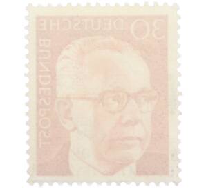 Почтовая марка 30 пфеннигов 1971 года Западная Германия (ФРГ) «Президент Густав Хайнеман» — Фото №2