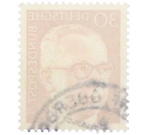 Почтовая марка 30 пфеннигов 1971 года Западная Германия (ФРГ) «Президент Густав Хайнеман» — Фото №2