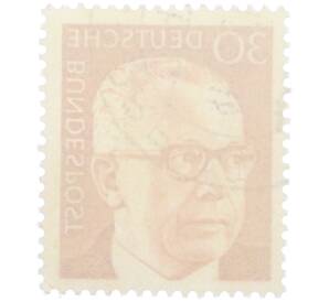 Почтовая марка 30 пфеннигов 1971 года Западная Германия (ФРГ) «Президент Густав Хайнеман» — Фото №2