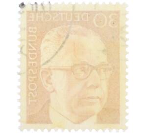 Почтовая марка 30 пфеннигов 1971 года Западная Германия (ФРГ) «Президент Густав Хайнеман» — Фото №2