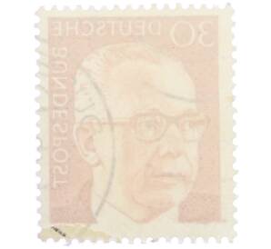 Почтовая марка 30 пфеннигов 1971 года Западная Германия (ФРГ) «Президент Густав Хайнеман» — Фото №2