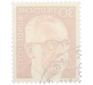 Почтовая марка 30 пфеннигов 1971 года Западная Германия (ФРГ) «Президент Густав Хайнеман» — Фото №2