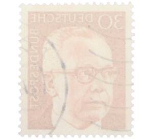 Почтовая марка 30 пфеннигов 1971 года Западная Германия (ФРГ) «Президент Густав Хайнеман» — Фото №2