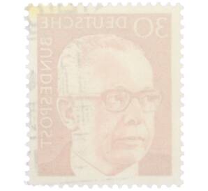 Почтовая марка 30 пфеннигов 1971 года Западная Германия (ФРГ) «Президент Густав Хайнеман» — Фото №2