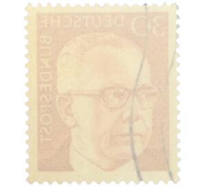 Почтовая марка 30 пфеннигов 1971 года Западная Германия (ФРГ) «Президент Густав Хайнеман» — Фото №2