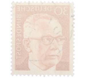 Почтовая марка 30 пфеннигов 1971 года Западная Германия (ФРГ) «Президент Густав Хайнеман» — Фото №2