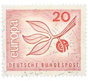 Почтовая марка 20 пфеннигов 1965 года Западная Германия (ФРГ) «Европейская конференция администраций почтовых служб и служб связи CEPT — Фрукт» — Фото №1