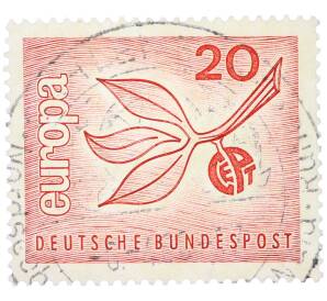 Почтовая марка 20 пфеннигов 1965 года Западная Германия (ФРГ) «Европейская конференция администраций почтовых служб и служб связи CEPT — Фрукт» — Фото №1