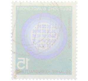Почтовая марка 15 пфеннигов 1964 года Западная Германия (ФРГ) «Научные юбилеи — Ядерное деление» — Фото №2
