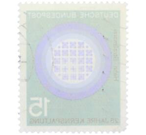 Почтовая марка 15 пфеннигов 1964 года Западная Германия (ФРГ) «Научные юбилеи — Ядерное деление» — Фото №2