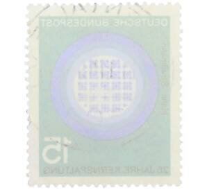Почтовая марка 15 пфеннигов 1964 года Западная Германия (ФРГ) «Научные юбилеи — Ядерное деление» — Фото №2