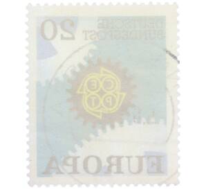 Почтовая марка 20 пфеннигов 1967 года Западная Германия (ФРГ) «Европейская конференция администраций почтовых служб и служб связи CEPT — Механизм» — Фото №2