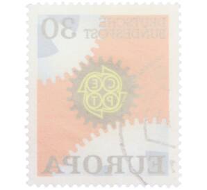 Почтовая марка 30 пфеннигов 1967 года Западная Германия (ФРГ) «Европейская конференция администраций почтовых служб и служб связи CEPT — Механизм» — Фото №2