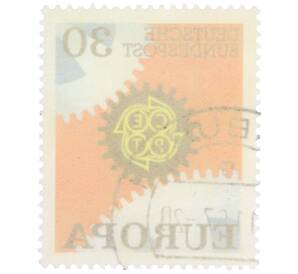 Почтовая марка 30 пфеннигов 1967 года Западная Германия (ФРГ) «Европейская конференция администраций почтовых служб и служб связи CEPT — Механизм» — Фото №2