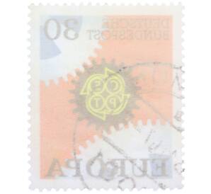 Почтовая марка 30 пфеннигов 1967 года Западная Германия (ФРГ) «Европейская конференция администраций почтовых служб и служб связи CEPT — Механизм» — Фото №2