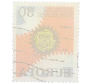 Почтовая марка 30 пфеннигов 1967 года Западная Германия (ФРГ) «Европейская конференция администраций почтовых служб и служб связи CEPT — Механизм» — Фото №2
