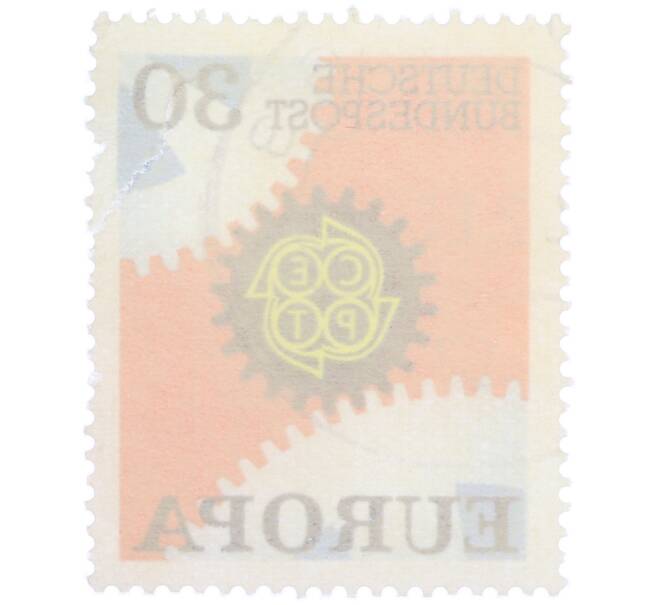 Почтовая марка 30 пфеннигов 1967 года Западная Германия (ФРГ) «Европейская конференция администраций почтовых служб и служб связи CEPT — Механизм» (Артикул: T11-37262) — Фото №2