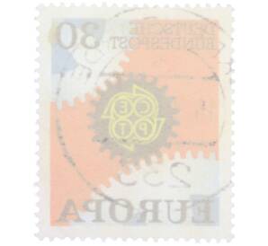 Почтовая марка 30 пфеннигов 1967 года Западная Германия (ФРГ) «Европейская конференция администраций почтовых служб и служб связи CEPT — Механизм» — Фото №2