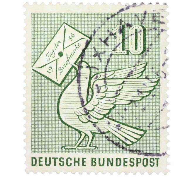 Почтовая марка 10 пфеннигов 1956 года Западная Германия (ФРГ) «Почтовый голубь» (Артикул: T11-37266) — Фото №1