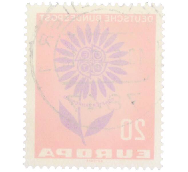 Почтовая марка 20 пфеннигов 1964 года Западная Германия (ФРГ) «Европейская конференция администраций почтовых служб и служб связи CEPT — Цветок» (Артикул: T11-37270) — Фото №2