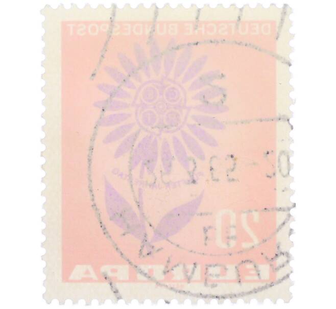 Почтовая марка 20 пфеннигов 1964 года Западная Германия (ФРГ) «Европейская конференция администраций почтовых служб и служб связи CEPT — Цветок» (Артикул: T11-37271) — Фото №2