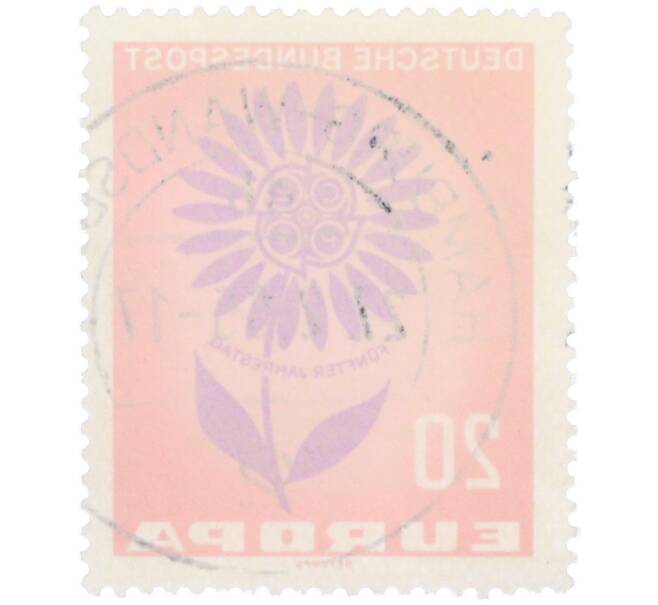 Почтовая марка 20 пфеннигов 1964 года Западная Германия (ФРГ) «Европейская конференция администраций почтовых служб и служб связи CEPT — Цветок» (Артикул: T11-37272) — Фото №2