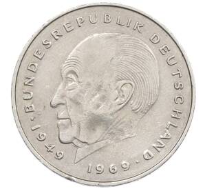 2 марки 1982 года G Западная Германия (ФРГ) «Конрад Аденауэр» — Фото №1