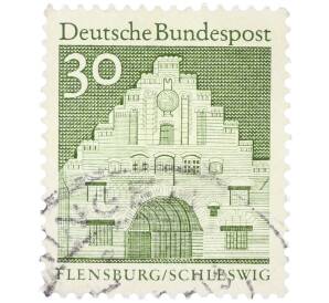 Почтовая марка 30 пфеннигов 1966 года Западная Германия (ФРГ) «Северные ворота в Фленсбурге» — Фото №1