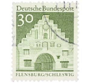 Почтовая марка 30 пфеннигов 1966 года Западная Германия (ФРГ) «Северные ворота в Фленсбурге» — Фото №1