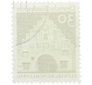 Почтовая марка 30 пфеннигов 1966 года Западная Германия (ФРГ) «Северные ворота в Фленсбурге» — Фото №2