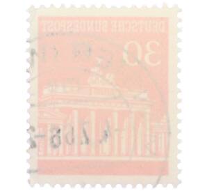 Почтовая марка 30 пфеннигов 1966 года Западная Германия (ФРГ) «Бранденбургские ворота» — Фото №2