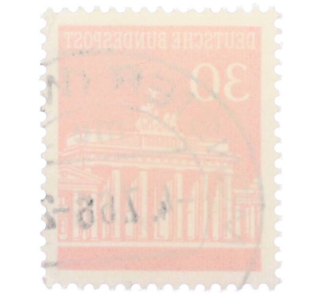 Почтовая марка 30 пфеннигов 1966 года Западная Германия (ФРГ) «Бранденбургские ворота» (Артикул: T11-37383) — Фото №2