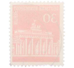 Почтовая марка 30 пфеннигов 1966 года Западная Германия (ФРГ) «Бранденбургские ворота» (Западный Берлин) — Фото №2