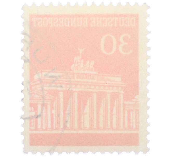 Почтовая марка 30 пфеннигов 1966 года Западная Германия (ФРГ) «Бранденбургские ворота» (Артикул: T11-37389) — Фото №2