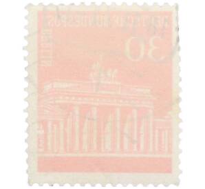 Почтовая марка 30 пфеннигов 1966 года Западная Германия (ФРГ) «Бранденбургские ворота» (Западный Берлин) — Фото №2