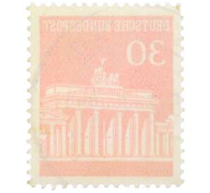 Почтовая марка 30 пфеннигов 1966 года Западная Германия (ФРГ) «Бранденбургские ворота» — Фото №2
