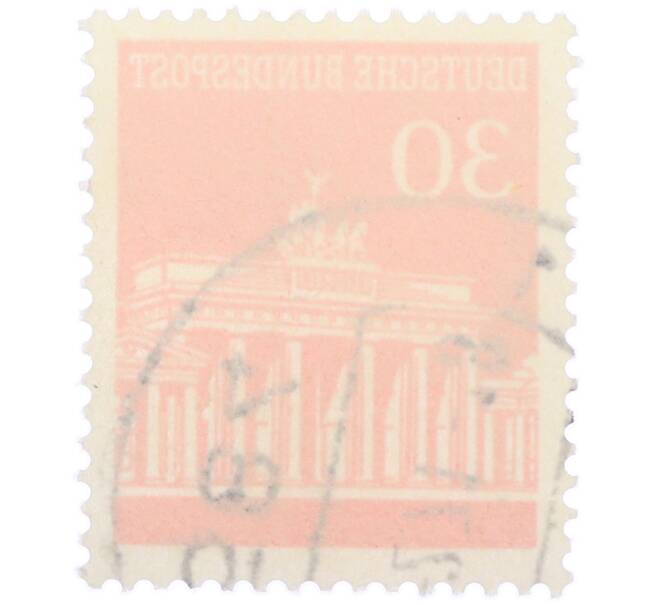 Почтовая марка 30 пфеннигов 1966 года Западная Германия (ФРГ) «Бранденбургские ворота» (Артикул: T11-37393) — Фото №2