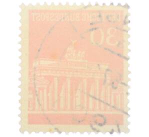 Почтовая марка 30 пфеннигов 1966 года Западная Германия (ФРГ) «Бранденбургские ворота» — Фото №2