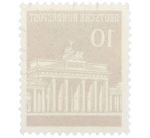 Почтовая марка 10 пфеннигов 1966 года Западная Германия (ФРГ) «Бранденбургские ворота» — Фото №2