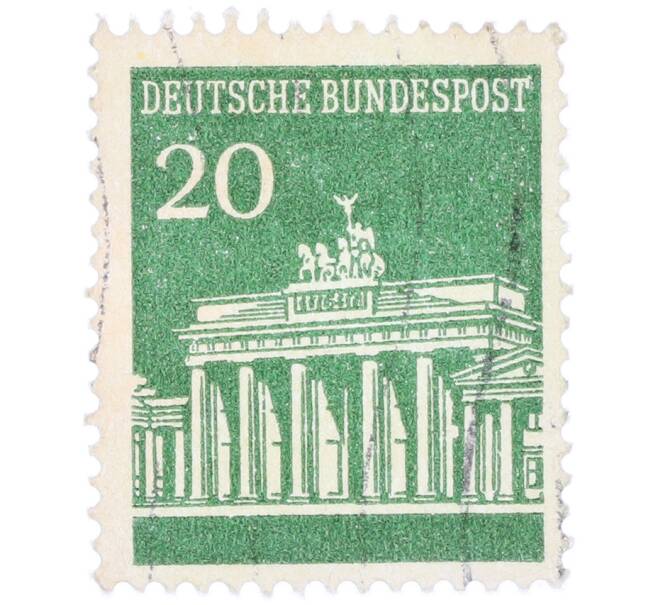 Почтовая марка 20 пфеннигов 1966 года Западная Германия (ФРГ) «Бранденбургские ворота» (Артикул: T11-37402) — Фото №1
